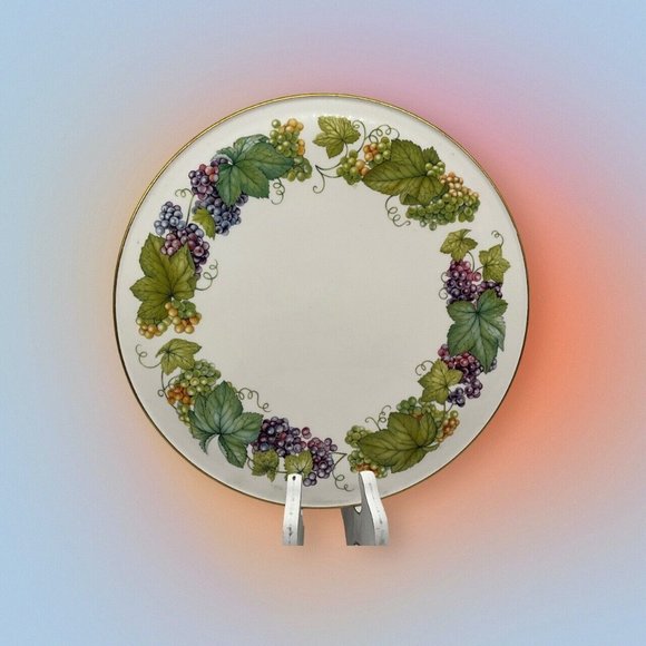 Royal Worchester Vine Harvest Cake Plate, Made in England, 11" Round - Picture 3 of 16